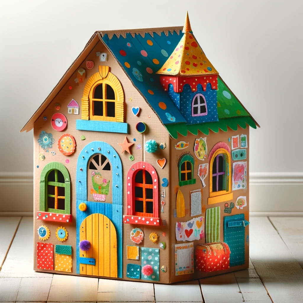Toy House from a Cardboard Box