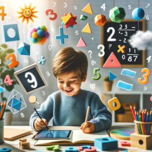 a child engaged in learning math